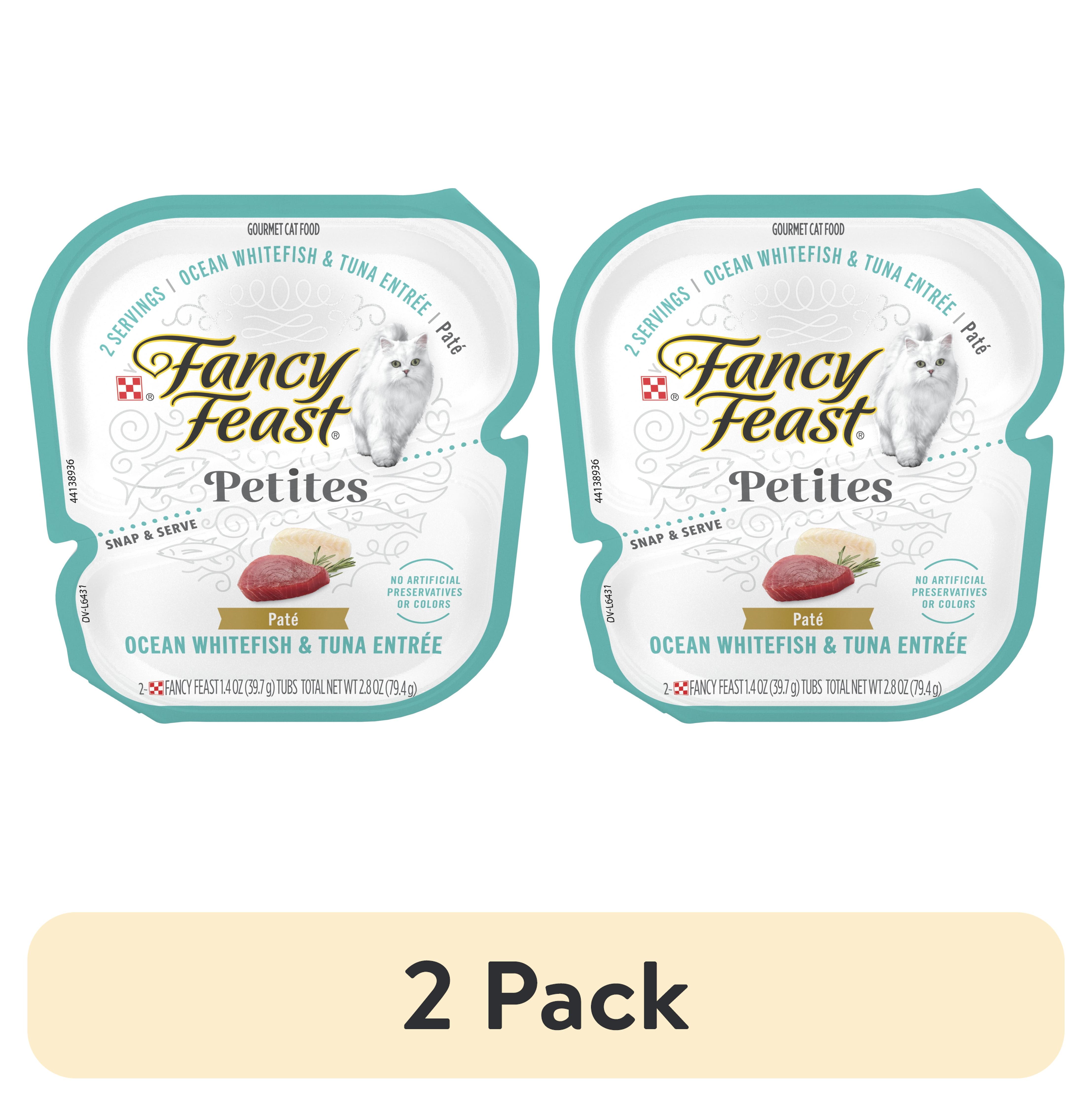 (2 pack) Purina Fancy Feast Petites Ocean Whitefish and Tuna Entrée Gourmet Wet Cat Food Pate