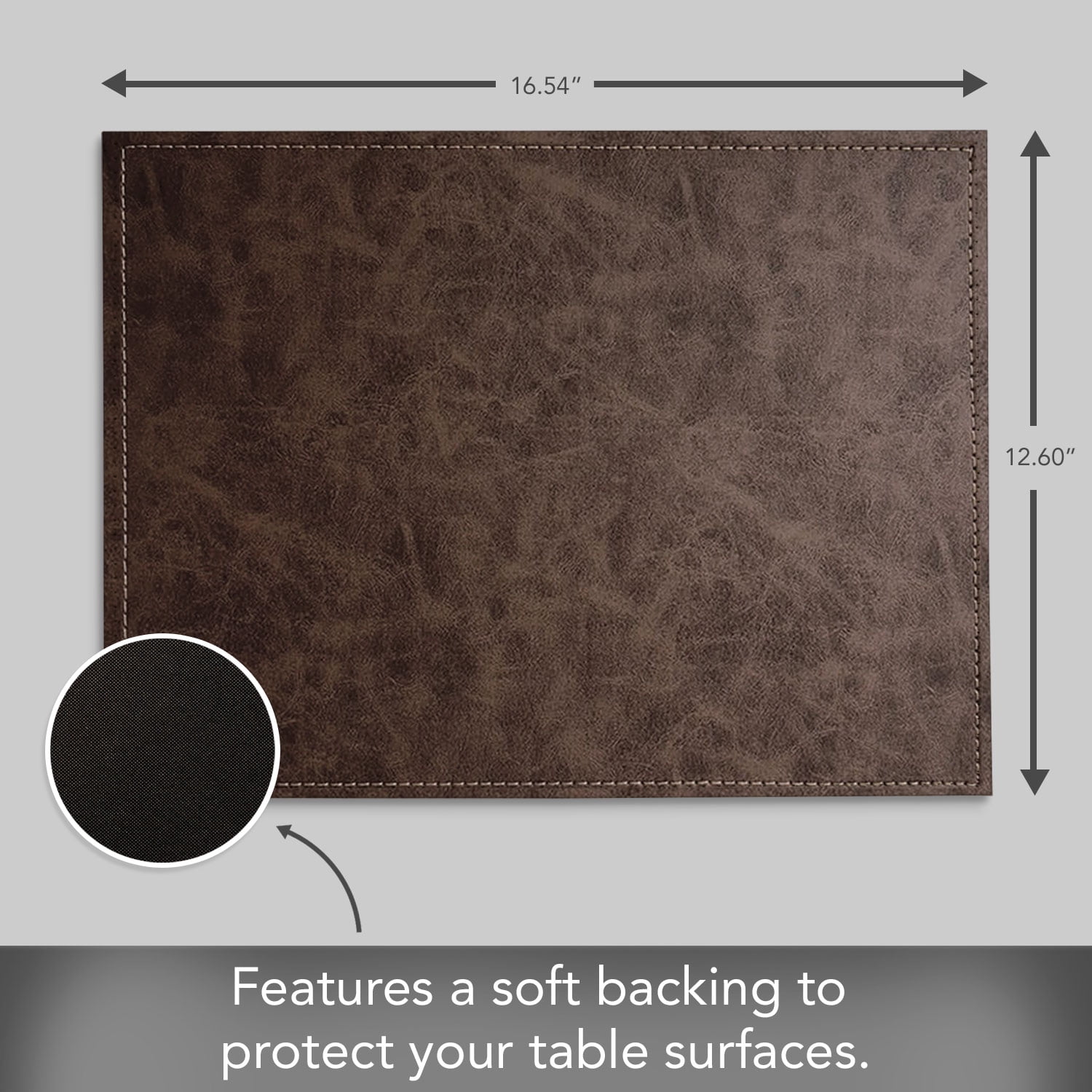 Luxurious Cloves Vegan Leather Placemats 4 Pack Look and Feel of Genuine Leather Infused with Copper
