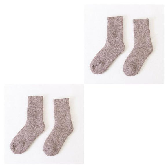 Inteprter 1 par de calcetines de Cachemira cálido Terry calcetín grueso sólido equipo que absorbe el sudor invierno hombres regalo de Navidad Caqui 2piezas
