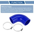 thumbnail image 4 of Unique Bargains 1 Set 60mm 2.36" ID 90mm 3.54" Length 90° Blue Car Silicone Hose with Clamps Universal, 4 of 7