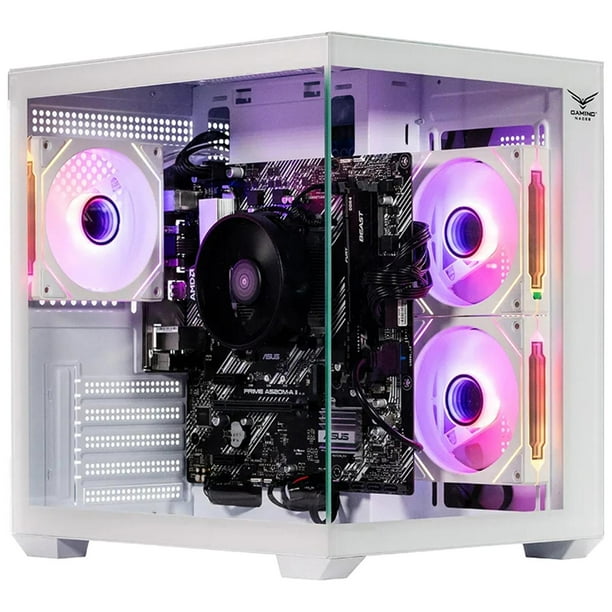 Gabinete Gamer NACEB STARFALL Micro ATX Mini Torre 3 Fan Cristal Templado ARGB blanco
