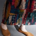 thumbnail image 4 of Vestido vintage suelto con estampado de bolsillos Vestido de manga larga con cuello en O Abanopi  Vestido de mujer, 4 of 7