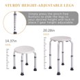thumbnail image 3 of Jaxpety Round Shower Stool with Adjustable Height for Elderly and Disabled W/ Aluminium Alloy Legs, White, 3 of 13