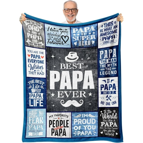 Papa Gifts, Best Gifts for Papa, Papa Gifts from Grandkids Grandchildren Granddaughter, Papa Birthday Gifts, Papa Gifts for Grandpa, Great Papa Blanket, Papa Gifts for Christmas Throw Blanket 50"x60"