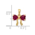 thumbnail image 3 of Finest Gold 14K Yellow Gold Polished Created Ruby Bow Pendant, 3 of 3