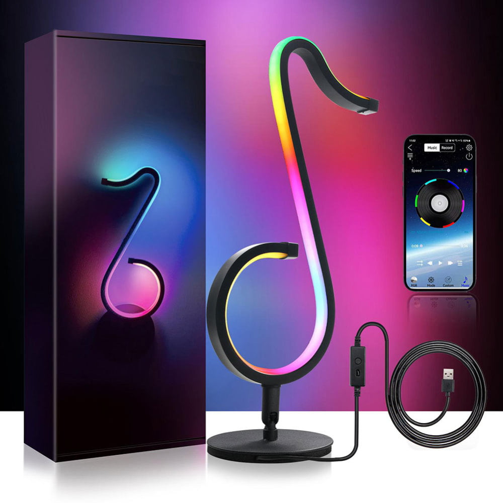 Rgb Musical Note Light, Rgb Table-Wall Smart-Led Decor Dimmable ...