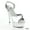 Silver, variant on 609-CHROME Women 6" High Pointed Chrome Heel Platform Ankle Strap Sandal