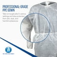thumbnail image 3 of Dynarex Isolation Gowns - Full-Length, Max-Coverage Disposable PPE Hospital Gowns - Non-Woven, No Latex - White, Small, 1 Case - 10 Bags of 5, 3 of 7