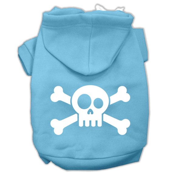 Pet Dog and Cat Hoodie Screen Printed, "Skull Crossbones"