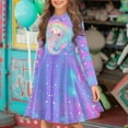 thumbnail image 2 of DISNIMO Galaxy Axolotl Dress Long Sleeve Rainbow Dress for Girls 3-4 Years Old Midi Dresses for Kids Cute Beach Dress for Girls Collared Dress Fall Swing Dress Girl Button Down Dress Children Girl, 2 of 7