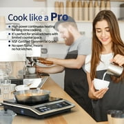 ChangBERT Induction Cooktop, Commercial Grade Portable Cooker, Large 8” Heating Coil, Premium Stainless Steel Countertop Burner with NSF Certified, 10 Hours Timer Powerful 1800W Professional Hot Plat