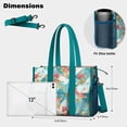thumbnail image 5 of Teacher Tote Bag,Pioneer Flower Floral Print Pattern Teacher Utility Tote Bag,Large Work Tote Bags for Women with Multiple Pockets,Top Zipper Closure,13.8x10.6x6.7 Inch, 5 of 5