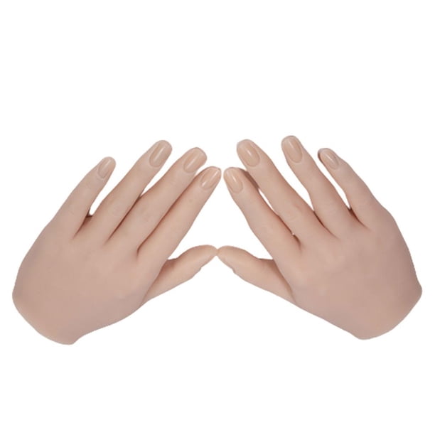 de exhibición de mano de maniquí de silicona pa , modelo de joyería pa uñas Piel blanca Colcomx Manos de práctica de uñas