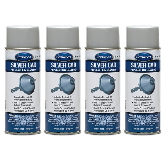 Eastwood Silver Cad Replicate Cadmium Plating Aerosol Spray Paint 12 oz 4 Pack