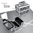 thumbnail image 4 of Makeup Case Organizer Makeup Box Portable Cosmetic Train Case Hard Vanity Storage with 2 Trays Mirror Locking Make Up Travel Case for Cosmetics Nail Kits Travelling Organizer Modern Style, 4 of 6