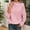 Pink, variant on Womens Long Sleeve Sweatshirts Button Neck Textured Quilted Pullover Tops 2025 Fall Trendy Relaxed Fit Blouses