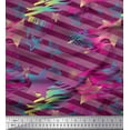 thumbnail image 1 of Soimoi Rayon Crepe Fabric Star & Diagonal Stripe Printed Fabric 1 Yard 46 Inch Wide, 1 of 3