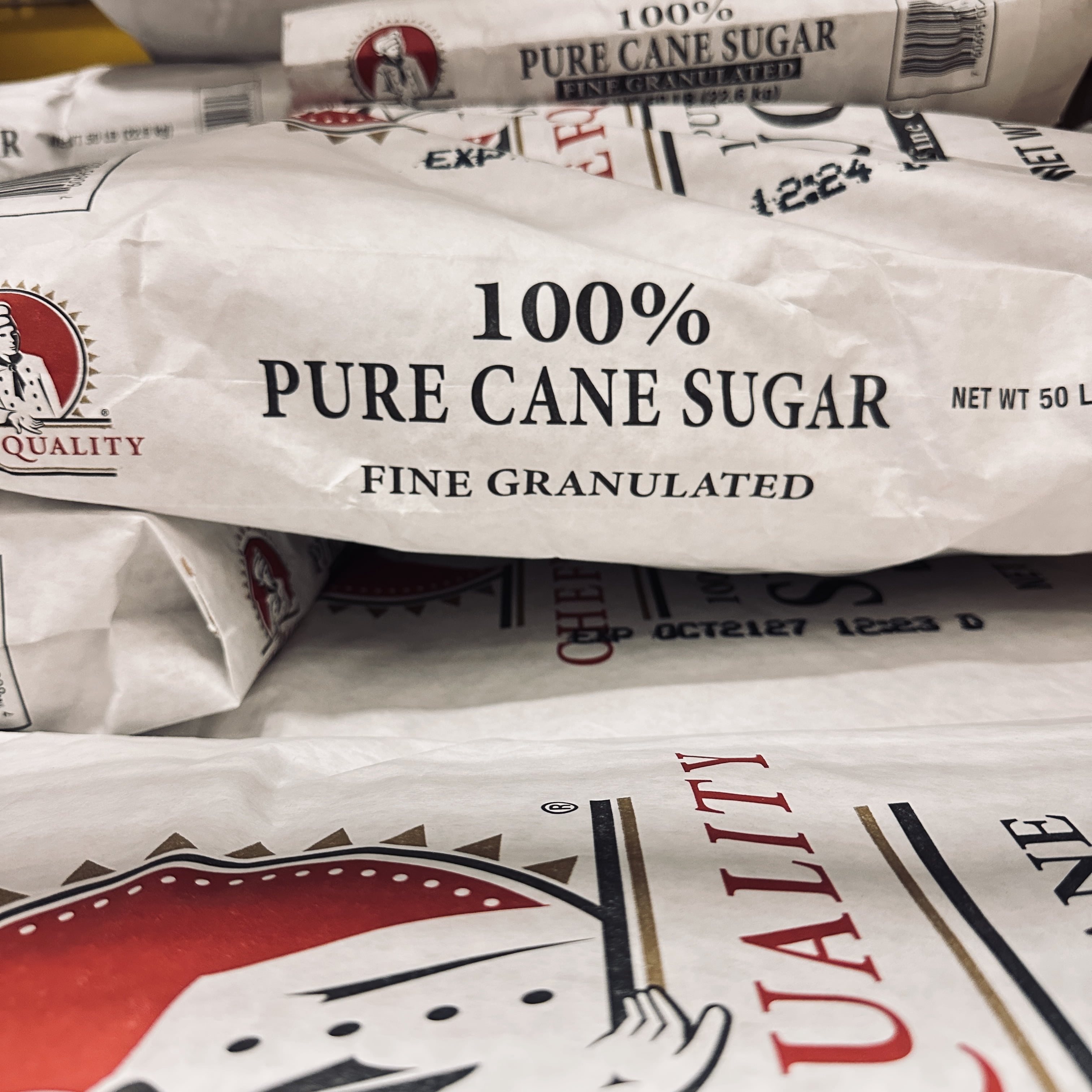 Chef's Quality Extra Fine Granulated Sugar Bag, 50 Lb