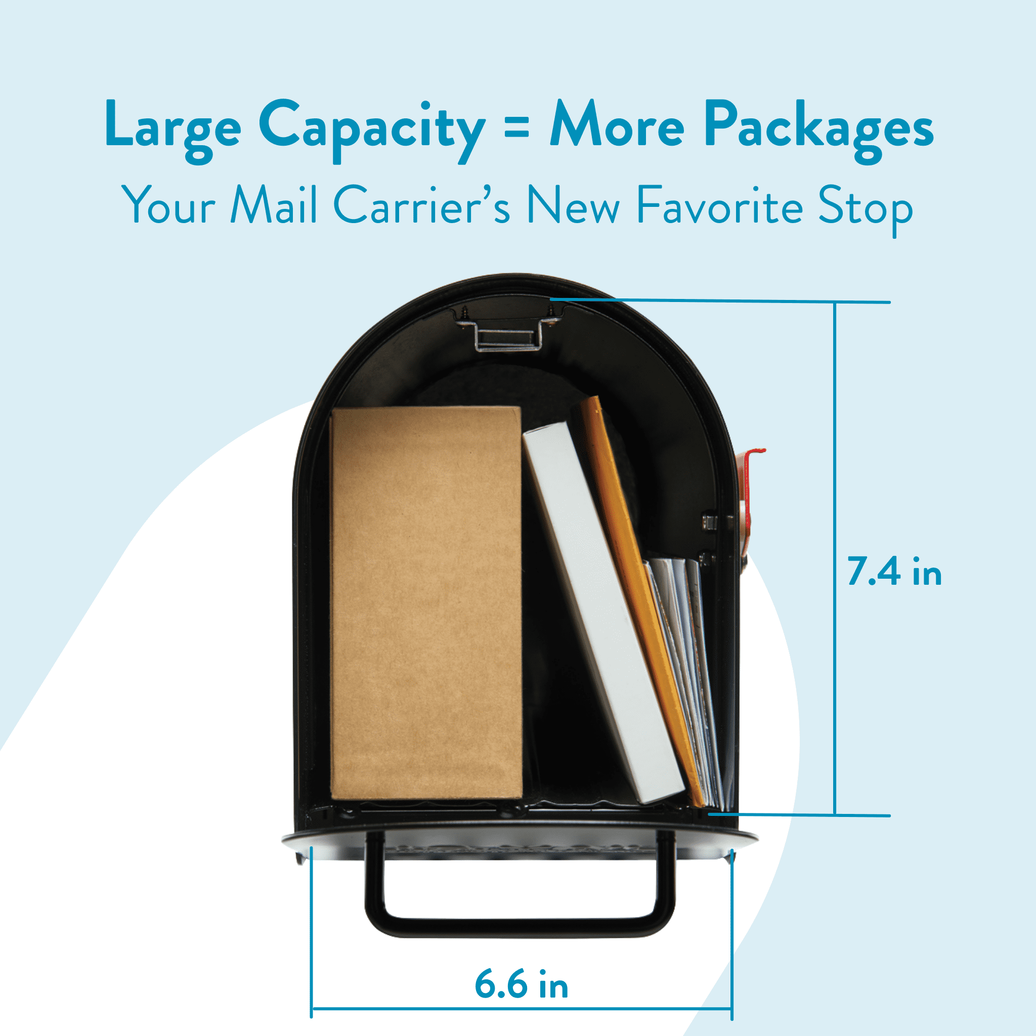 Architectural Mailboxes Ironside Galvanized Steel, Large, Post-Mount Mailbox in Black