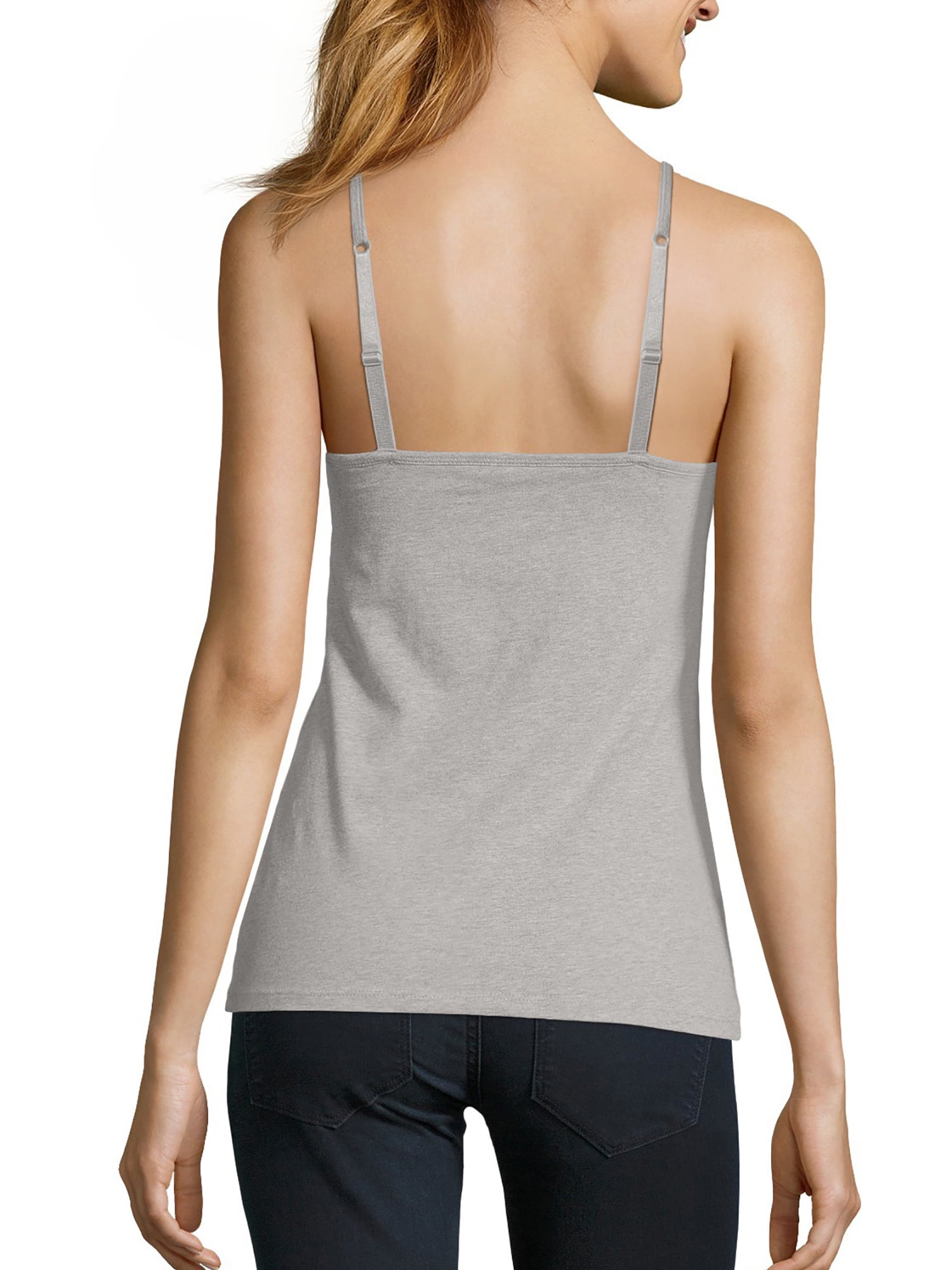 Hanes Women's Stretch Cotton Cami With Built-In Shelf Bra, Style O9342 