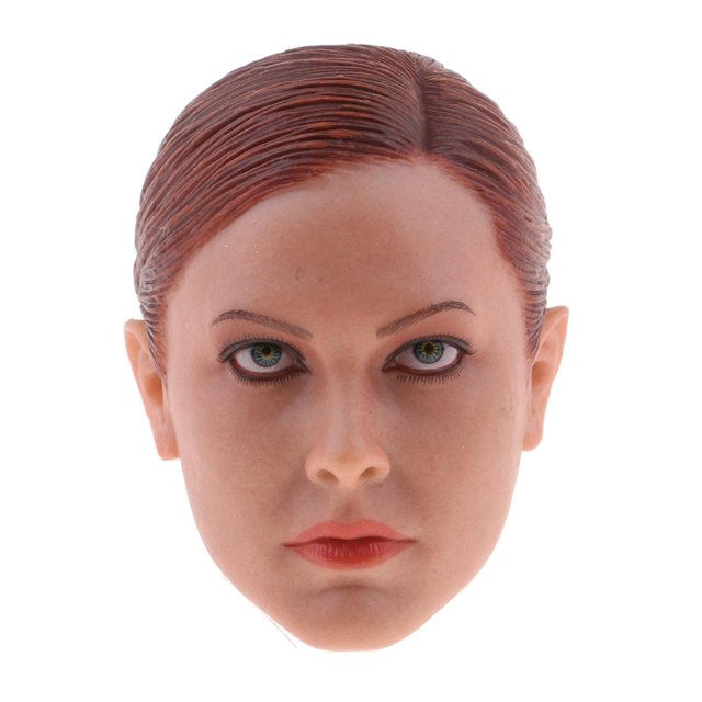Figura de acción cabeza femenina 1/6 Lady Model Head Sculpt para Phicen Kumik CY CG 12 '' Figura de acción Rojo marrón Magideal Figura de acción cabeza femenina