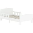 thumbnail image 1 of Qaba Bed Frame with Safety Side Rails for Girl Boy, White, 1 of 10