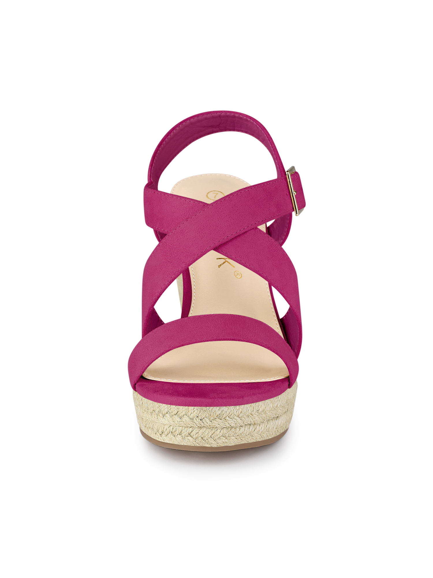 DARING DIVA Women's Stylish Espadrilles Platform Slingback Wedges Sandals Hot Pink 8.5