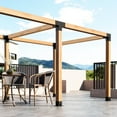 thumbnail image 4 of Pergola Brackets Kit,6"x 6" (Actual 5.6" X 5.6") Lumber,2Pcs 4-Way Heavy Duty Steel Woodworks Bracket Kit,for Lumber Pergola Gazebo Outdoor, 4 of 9