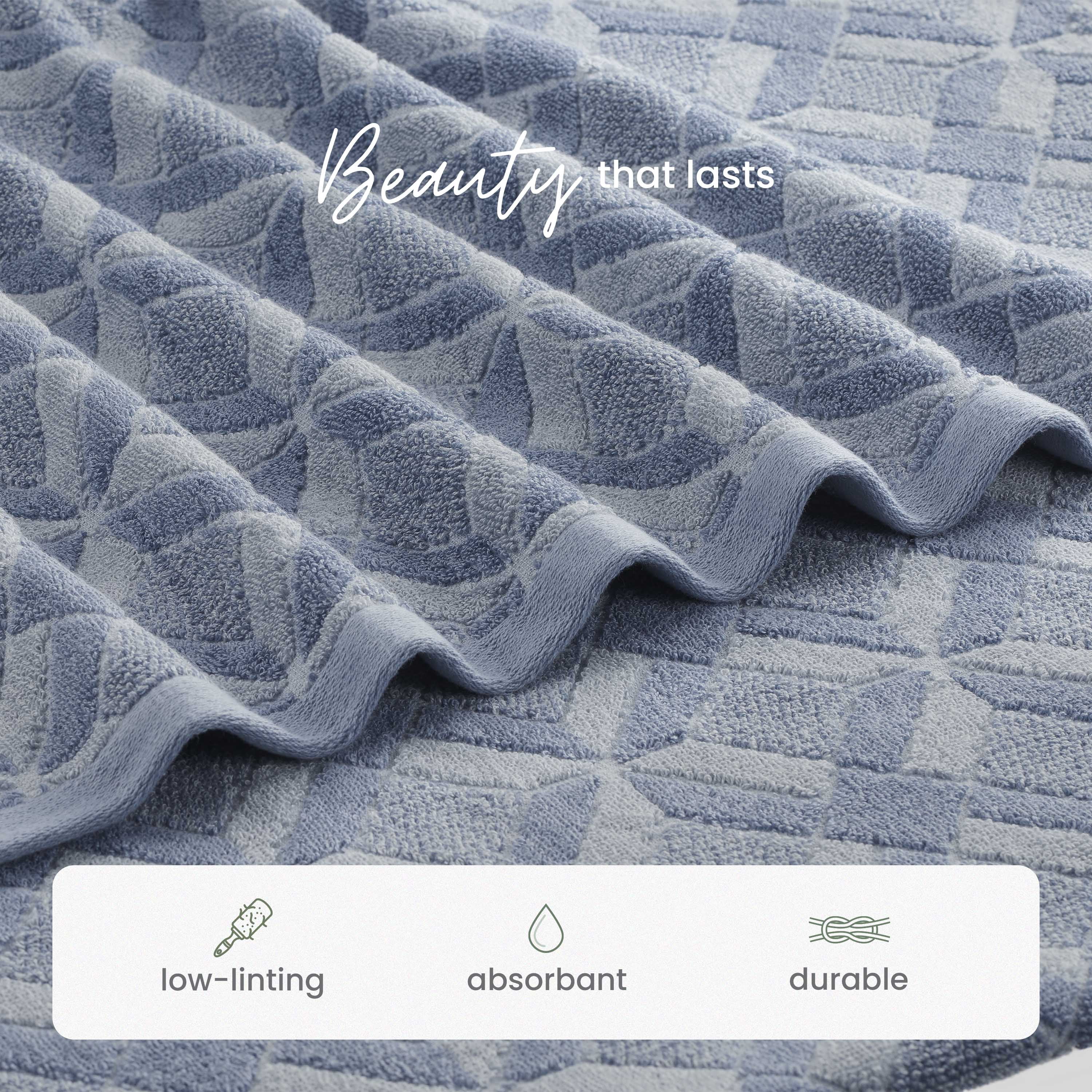 Martex Restore Geo Bath Towel, 30" x 56", Blue