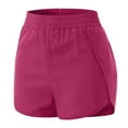 thumbnail image 6 of Workout Drawstring Athletic Shorts Womens Running Workout Elastic Waist Pants Shorts Athletic Pocket Shorts for Women Hot Pink, Size S-2XL, Pink, 6 of 7