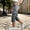 A_ Gray, variant on Women's Button Waist Multi Pocket Cargo Denim Capri Pants, Relaxed Structured Fit for Hiking Outdoor Daily Commute Gray S