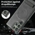 thumbnail image 4 of Magnetic for Galaxy S23 Ultra Premium PU Leather Case,Built-in Invisible Stand [Compatible with Magsafe] Protective Slim Kickstand Phone Cover Compatible with Samsung Galaxy S23 Ultra, Gray, 4 of 9