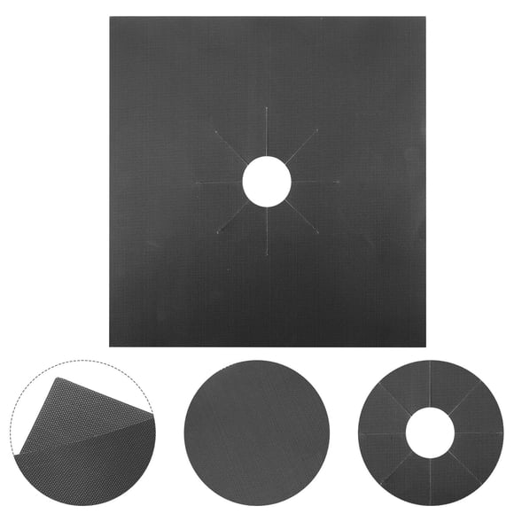 Luxshiny 4pcs Gas Hob Covers Cooktop Cover Black Non-stick Homeowners