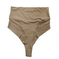 thumbnail image 4 of BLTIBY High Waist Triangle Thongs for Women Tummy Control Solid Color Mesh Body Shaping Briefs Comfortable Fashion Panties Khaki XL, 4 of 5