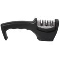 thumbnail image 1 of Black thickened three-stage manual cutting grinder kitchen sharpening tool, 1 of 7