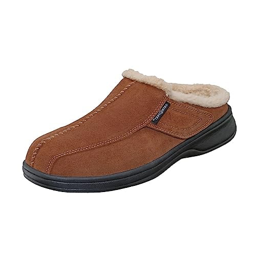 Orthofeet Innovative Orthopedic Slippers for Men - Ideal for Plantar Fasciitis, Foot & Heel Pain Relief. Arch Support Slippers, Cushioning Ergonomic Sole & Extended Widths - Asheville