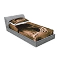 thumbnail image 2 of Western Fitted Sheet & Pillow Sham Set, Wild West Themed Cowboy Hat and Old Ranching on Wooden Display Rodeo Cowboy Style, Decorative Printed 4 Piece Bedding Decor Set, Twinxl, Brown, by Ambesonne, 2 of 3