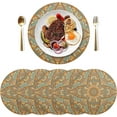 thumbnail image 2 of Mexico Mandala Round Placemat Set of 4, Non-Slip Heat Resistant & Waterproof Plate Pads for Dinner Table Table Placemats, 15.4 in Home Decor, 2 of 6