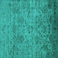 thumbnail image 1 of Ahgly Company Machine Washable Indoor Square Oriental Turquoise Blue Traditional Area Rugs, 5' Square, 1 of 4