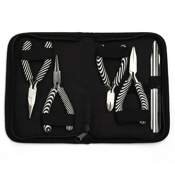 5PCS Professional Jewelry Pliers Kit Pliers Set Precisions Tool Tongs for Jewelry Making Round Needle Nose Tongs