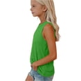 thumbnail image 4 of CCRFTGI Tank Tops for Girls Size 7-8 Sleeveless Summer Casual Girls Fashion Camisole Tops Soft Lightweight Loose Fit Crew Neck Tops Shirts Light Green 12-13 Years, 4 of 5
