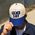 thumbnail image 4 of Game Day Hat Women Men Vintage Embroidered 2-Tone Baseball Cap Adjustable Baseball Trucker Hat,Royal Blue, 4 of 4