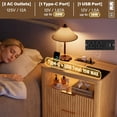 thumbnail image 2 of Lacoo End Table Set of 2 with Lights & Power Outlet, Fluted Nightstand with 2 Drawers for Bedroom, Sofa Side End Table for Living Room, Natural, 2 of 8