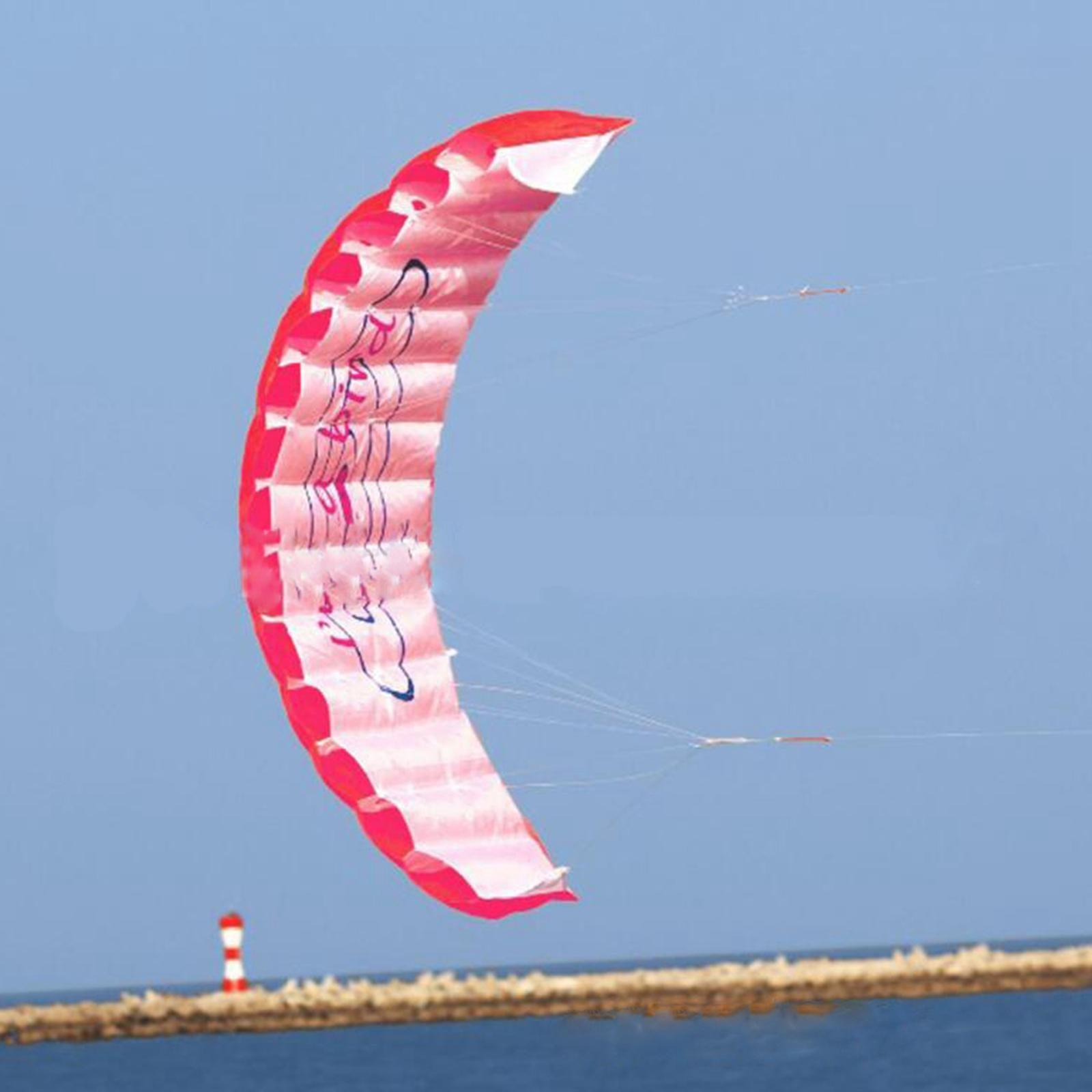 DimyFew 1.4 meters Dual Line Parafoil , Portable Inflatable for Beach Surfing Outdoor Red
