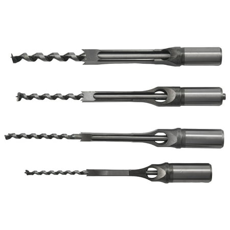 

4Pcs Woodworking Square Hole Drill Bits Wood Mortising Chisel Set Mortise Chisel Bit Kits Woodworking Sets with Twist Drill DIY Mortising Chisel Power Tools