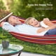 thumbnail image 5 of Hamaca para acampar Hamacas individuales de tela de lona duradera y gruesa mejorada con dos vigas de equilibrio antivuelco y correas de árbol con nudos de metal resistentes para acampar, patio, 5 of 5