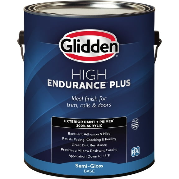 Glidden HEP Light Base Semi-Gloss Exterior Paint with Primer, 1 Gallon