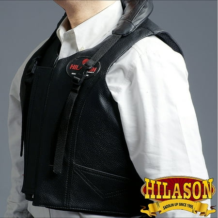 - LARGE HILASON LEATHER BAREBACK PRO RODEO HORSE RIDING PROTECTIVE VEST