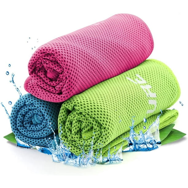 Serviette Rafraîchissante Cool Ice Sport - Lot De 2, Pour Cou Et Visage, Yoga Running