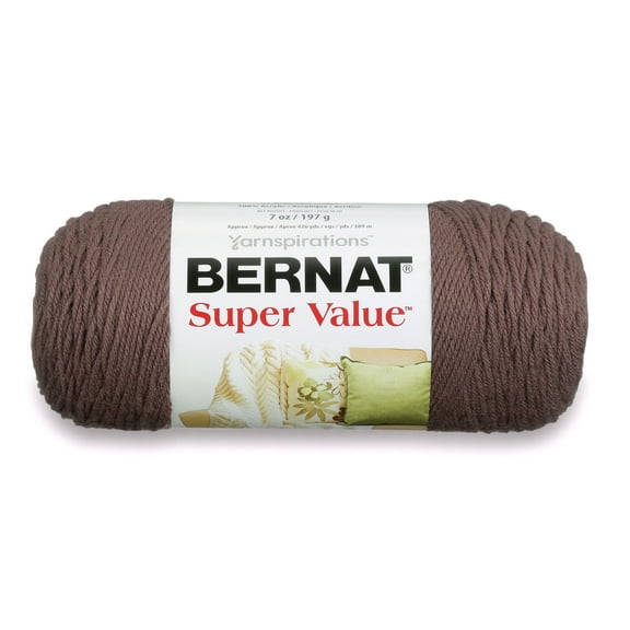 Bernat® Super Value™ #4 Worsted (Medium) Acrylic Yarn, Taupe 7oz/197g 440 Yards
